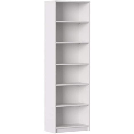 ABITARE Estantería 190 cm Blanco mate con 6 estantes serie Stoccolma | Blanco