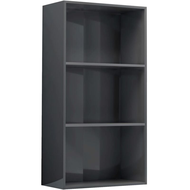 

vidaXL Estantería de Aglomerado Gris Brillante 60x30x114 cm - Gris
