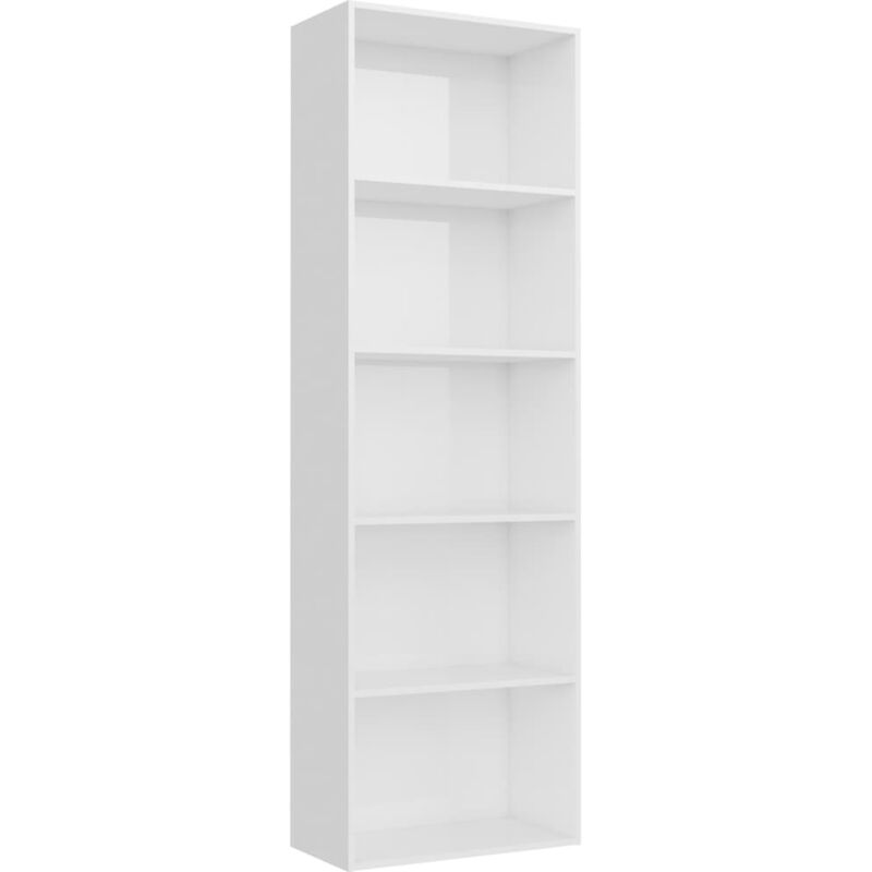 

vidaXL Estantería de Aglomerado Blanco Brillante 60x30x189 cm - Blanco