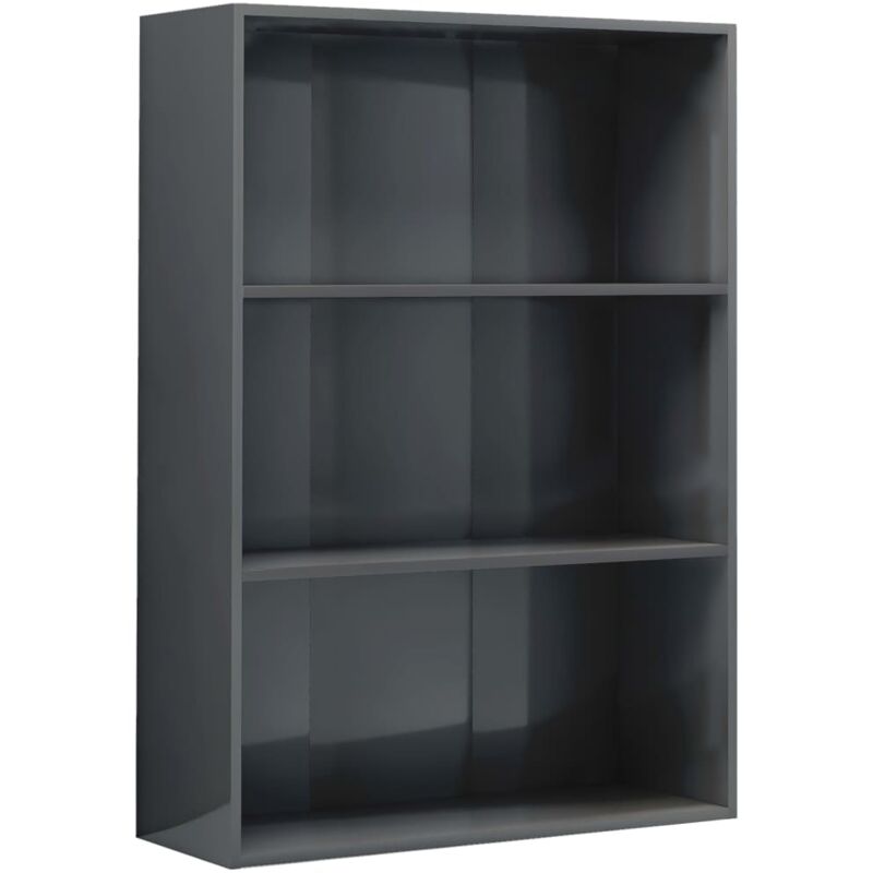 

vidaXL Estantería de Aglomerado Gris Brillante 80x30x114 cm - Gris