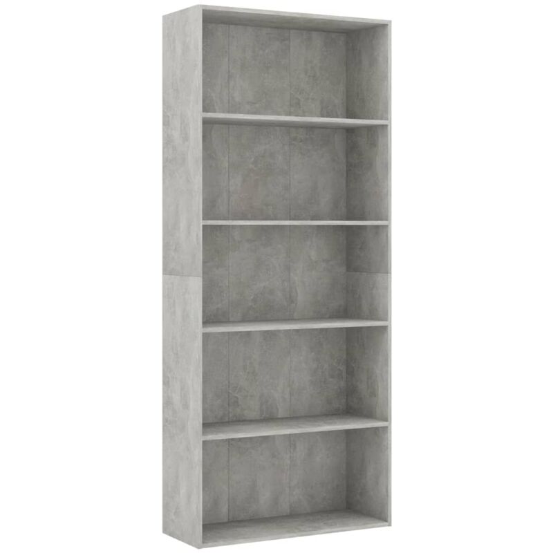 

vidaXL Estantería de Aglomerado Gris Hormigón 80x30x189 cm - Gris