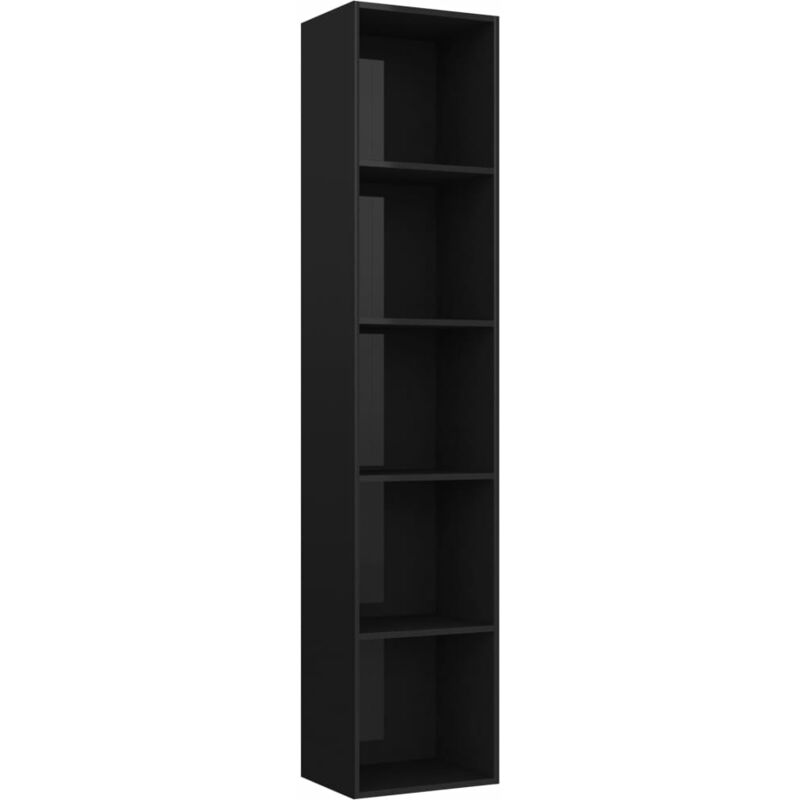 

vidaXL Estantería de Aglomerado Negro Brillante 40x30x189 cm - Negro