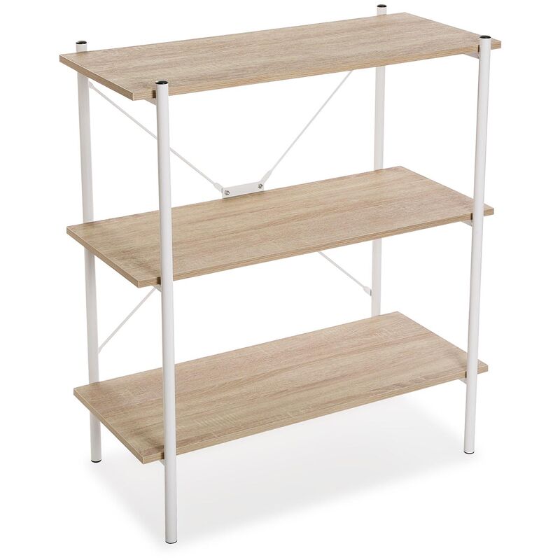 

Versa Milan Estantería de Pared de Estilo Industrial Biblioteca, 91,7x80x40cm - Marrón y blanco