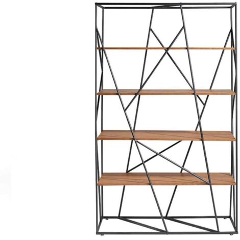 Estantería 4 baldas modelo Nereida acabado nogal, 110 x 40 x 180 cm (largo x ancho x alto)