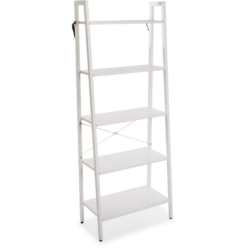 

Versa Nova Estantería de Pared de Estilo Industrial Biblioteca, 164x64x34cm - Blanco