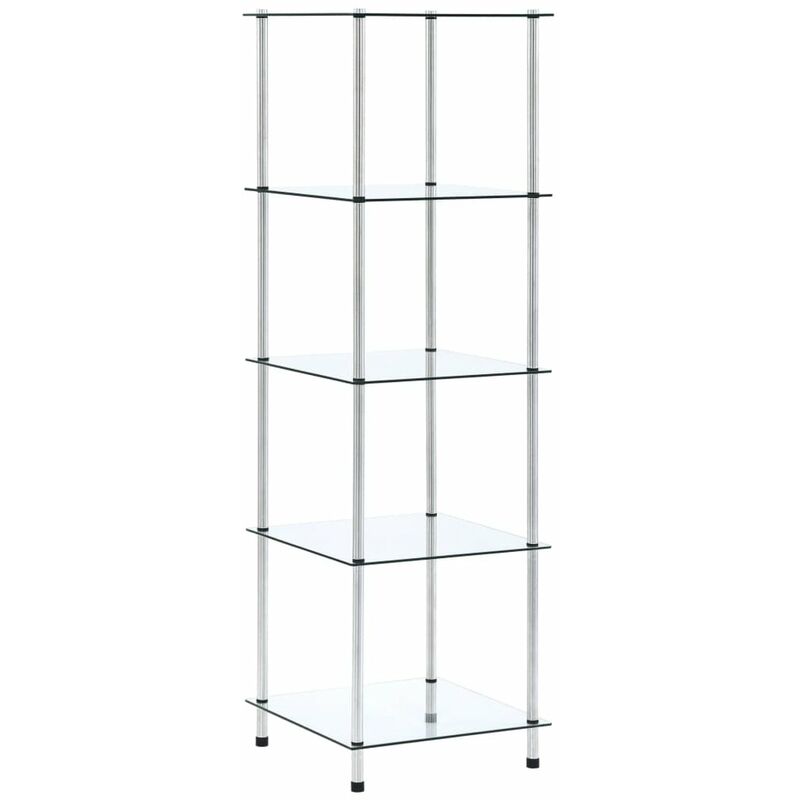 

Estanteria 5 niveles vidrio templado transparente 40x40x130 cm