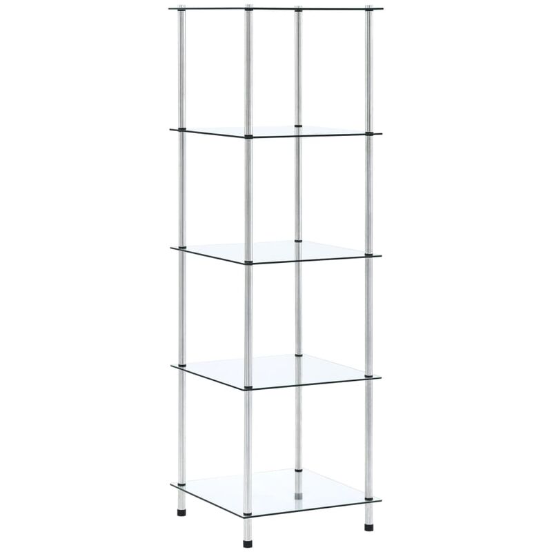 

Estantería 5 niveles vidrio templado transparente 40x40x130 cm