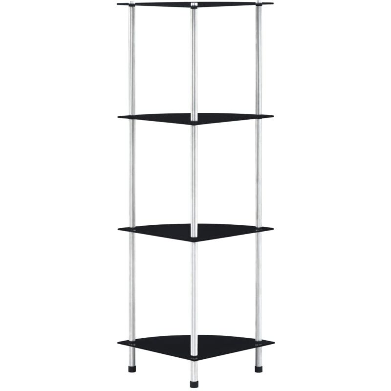 

vidaXL Estantería Vidrio Templado Negro 30x30x100 cm - Negro