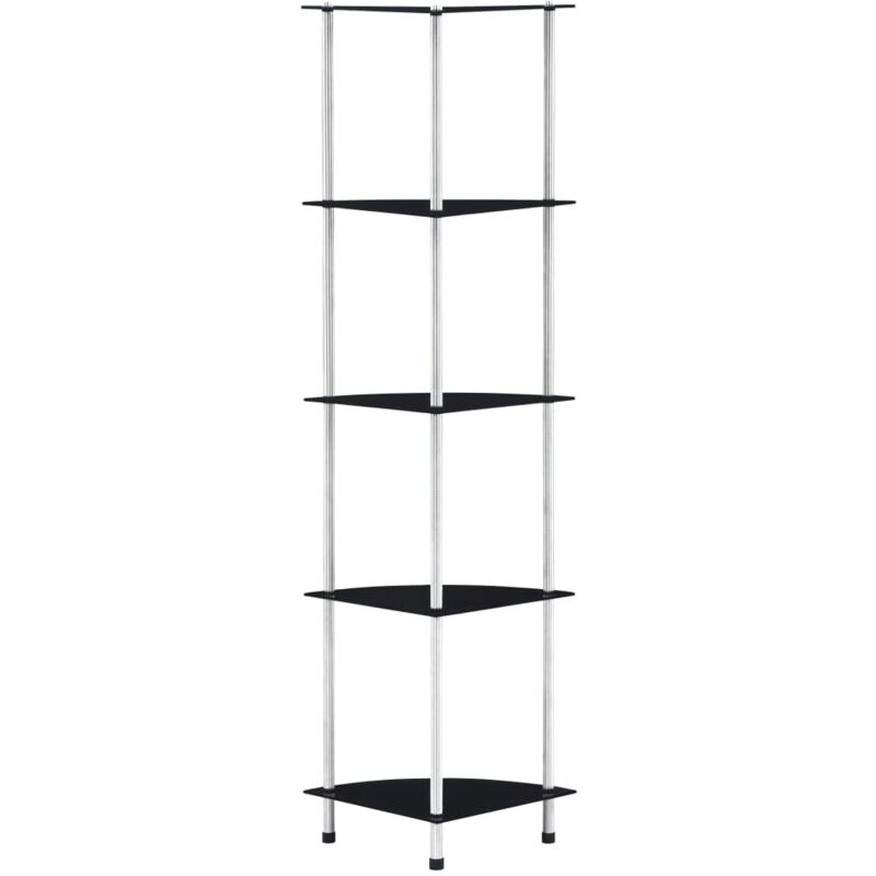 

vidaXL Estantería Vidrio Templado Negro 30x30x130 cm - Negro