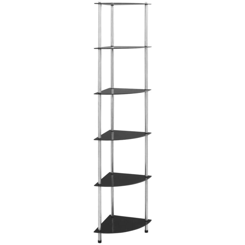 

vidaXL Estantería 6 Niveles Vidrio Templado 30x30x160 cm Negro - Negro
