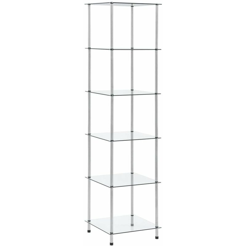 

Estanteria 6 niveles vidrio templado transparente 40x40x160 cm