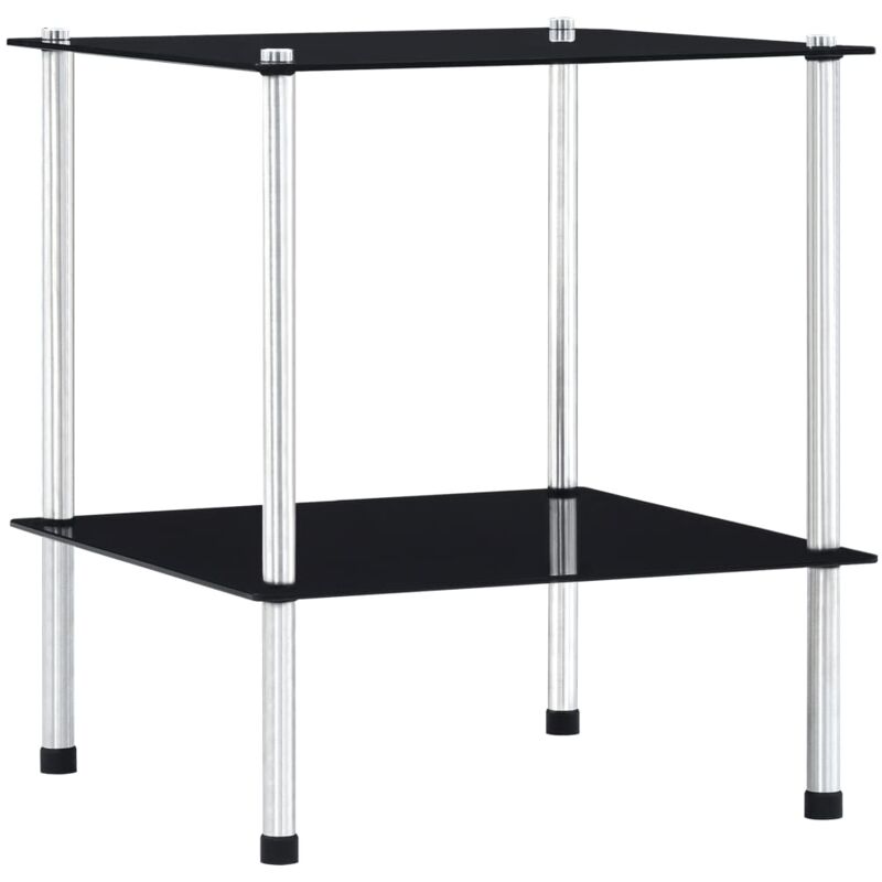 

vidaXL Estantería Vidrio Templado de 2 Niveles Negro 40x40x47cm - Negro