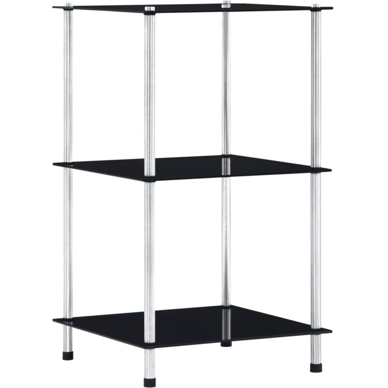 

vidaXL Estantería Vidrio Templado de 3 Niveles Negro 40x40x67 cm - Negro