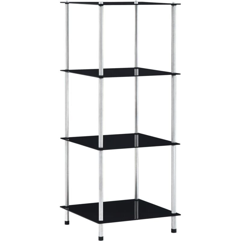 

vidaXL Estantería Vidrio Templado de 4 Niveles Negro 40x40x100 cm - Negro