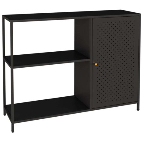 Estantería 75 x 100 x 30 cm mueble de almacenaje de metal negro mate 030008919
