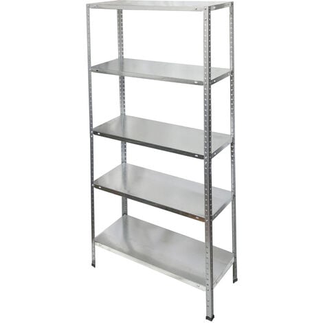 Estanteria Acero Galvanizado con 5 Baldas 150x75x30 cm. Baldas ajustables. Peso maximo 150 Kg.