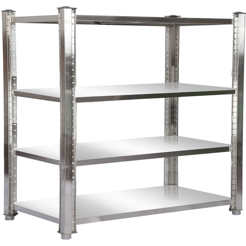 

Wiltec - Estantería de acero inoxidable 180x50x155cm con 4 baldas para hostelería, cocina industrial, almacén