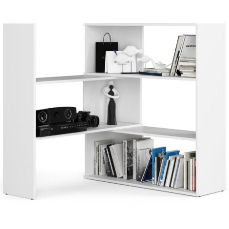 Estantería AKORD TWIST Blanco 173,6 cm frente en color Blanco 3 estantes 173,6x30x109,3 cm