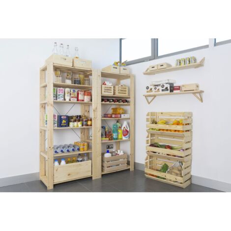 Estanteria alistonada evolution 5, 76,5x38,5x174,5cm pino macizo astigarraga
