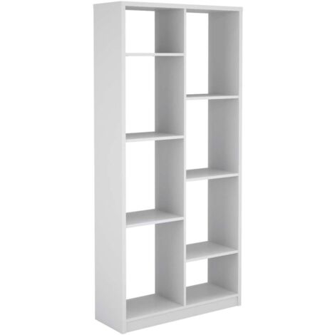 Estantería alta decorativa con baldas acabado en blanco soft. 180cm(alto) 85cm(ancho)30cm(fondo). .
