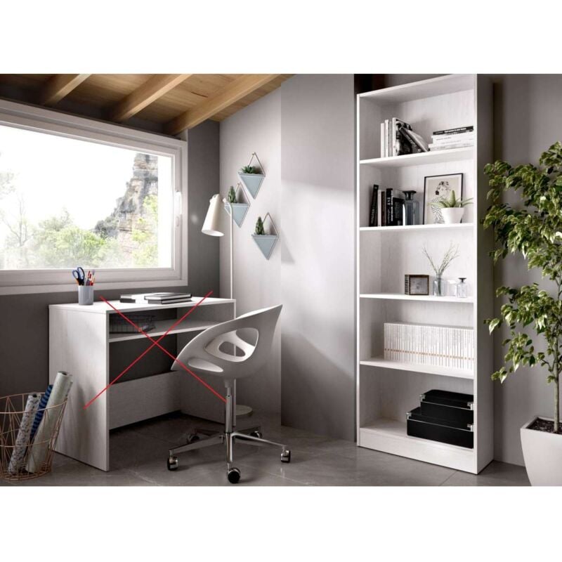 

Estantería alta Mengibar varias baldas acabado blanco artic 185 cm(alto)53 cm(ancho)26 cm(fondo). . Color ARTIC