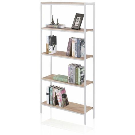 Estantería alta Jack Blanco - Roble (ancho) x 180cm (alto)