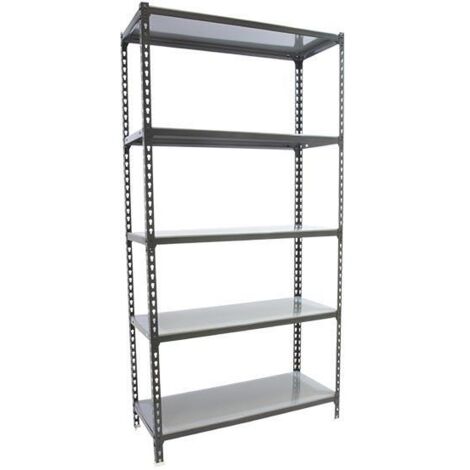 ESTANTERÍA ANTRACITA 5 BALDAS DE ACERO GALVANIZADO 1800 X 900 X 400 MM