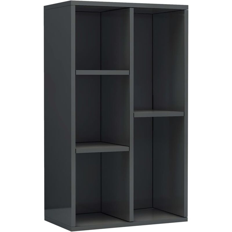 

vidaXL Estantería/Aparador Aglomerado 50x25x80 cm Gris con Brillo - Gris