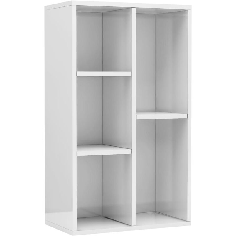 

vidaXL Estantería/Aparador Aglomerado 50x25x80 cm Blanco con Brillo - Blanco