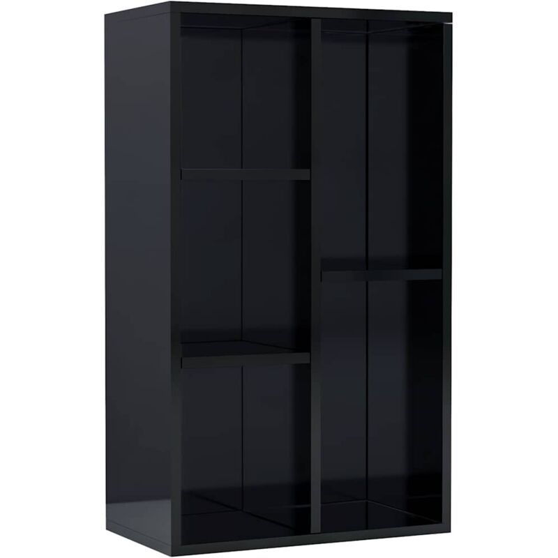 

vidaXL Estantería/Aparador Aglomerado 50x25x80 cm Negro con Brillo - Negro