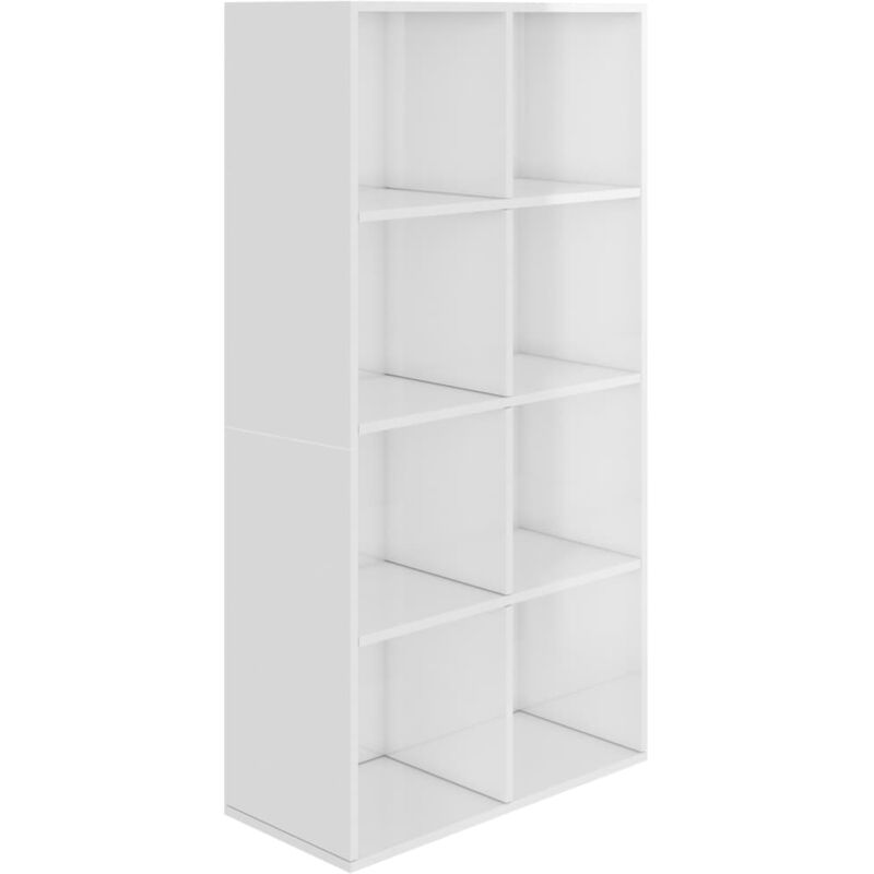 

vidaXL Estantería/Aparador Aglomerado 66x30x130 cm Blanco con Brillo - Blanco