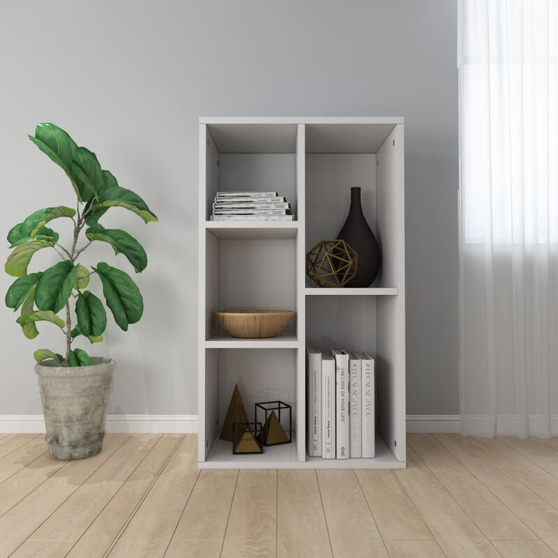 

Estantería/Aparador aglomerado blanco con brillo 50x25x80 cm
