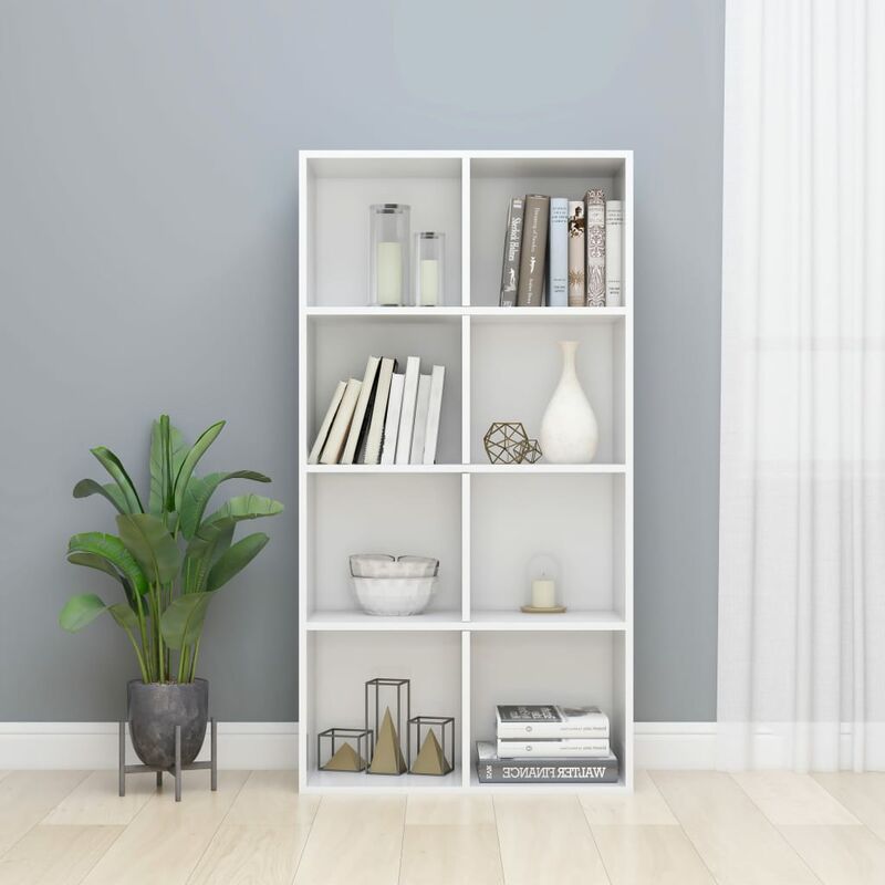 

Estantería/Aparador aglomerado blanco con brillo 66x30x130 cm