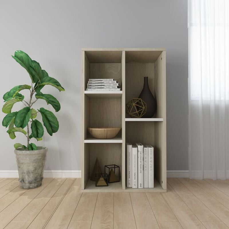 

Estantería/Aparador aglomerado blanco roble Sonoma 50x25x80 cm