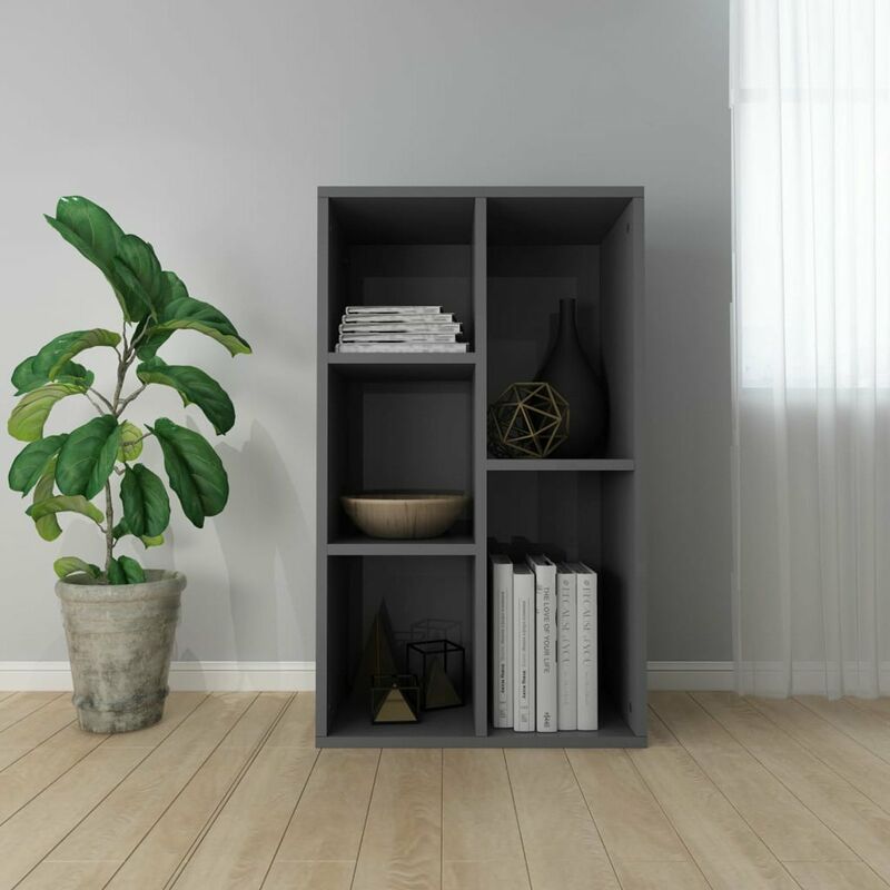 

Estanteria/Aparador aglomerado gris con brillo 50x25x80 cm
