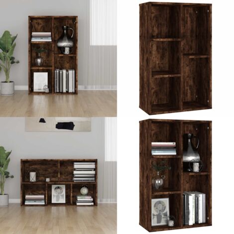 Estantería/Aparador madera contrachapada roble humo 50x25x80 cm - Aparador de roble - Estantería para libros