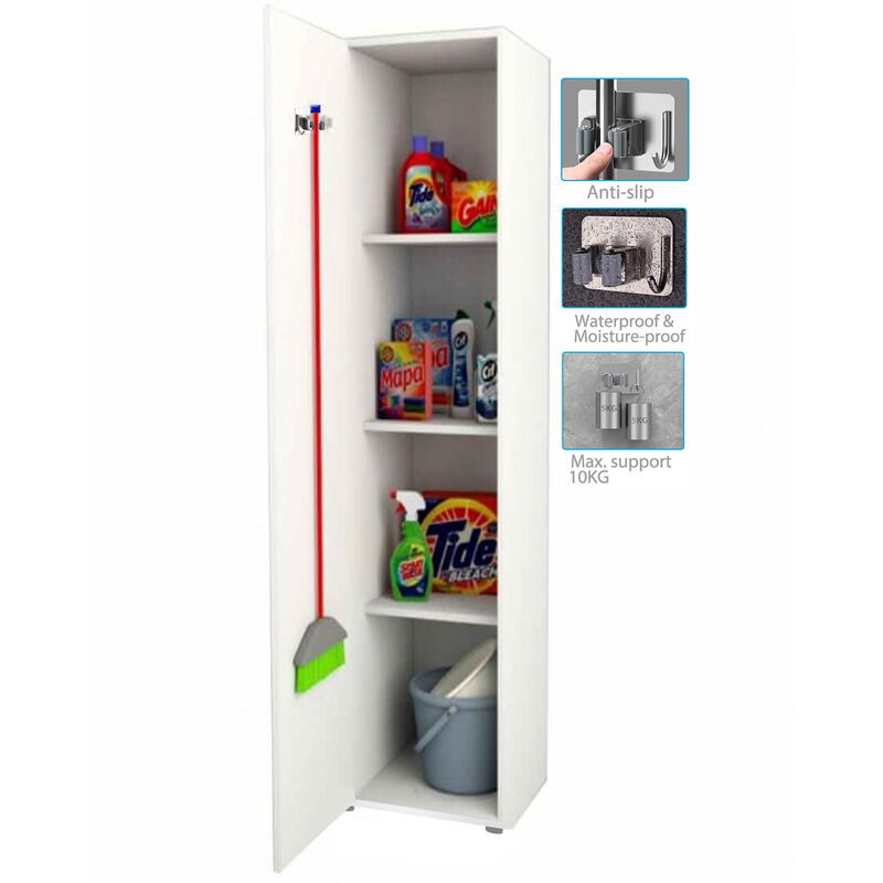 

Estantería armario almacenaje multiusos 1 puerta color blanco 190cm alto