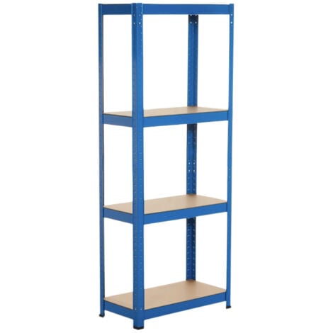 Estantería Azul Metálica Modular con 4 Baldas Ajustables , 7H SEVEN HOUSE , Estantería Uso Doméstico , Estantería Multiusos , Dimensiones 148x60x30cm , Aguanta hasta 240Kg