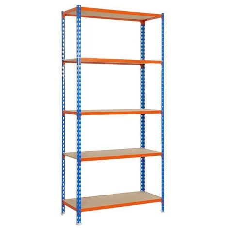 ESTANTERÍA AZUL/NARANJA 5 BALDAS DE MADERA 2000 X 1000 X 500 MM