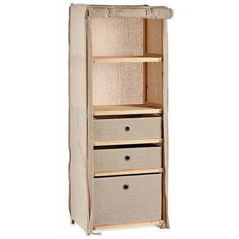 Estantería Cubo de Madera MDF Beige de 60x29x61 cm 