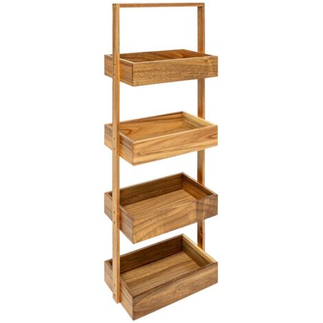 Estantería blackacia, 4 niveles, 88x26cm, madera de acacia - 5five