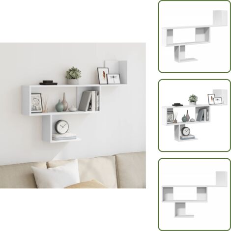 Estantería blanca - vidaXL Estante de pared madera de ingeniería blanco 100x15x70 cm - Espacio de almacenamiento