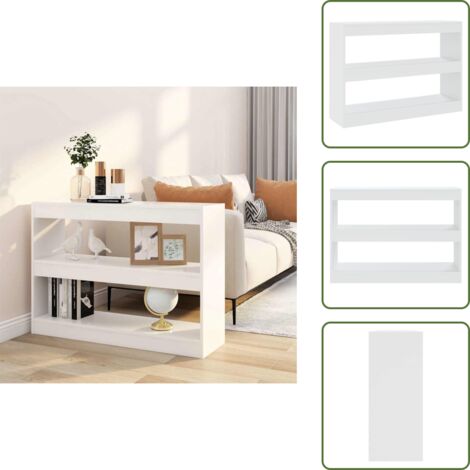 Estantería blanca - vidaXL Estantería/divisor de espacios blanco 100x30x72 cm - Estantería de madera