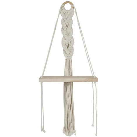 Estantería Boho pequeña de macramé BEIGE