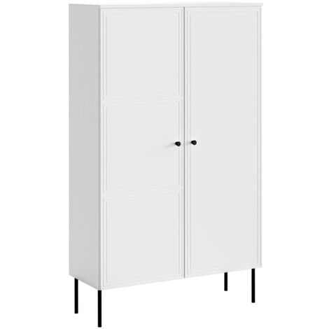 Estantería Celra, Blanco, Con puertas, Cerrable, MDF, Aglomerado laminado, Número de puertas: 0, Número de cajones: 0, 166x100x39cm