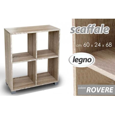 Estantería colgante de roble con patas de 60 x 24 x 68