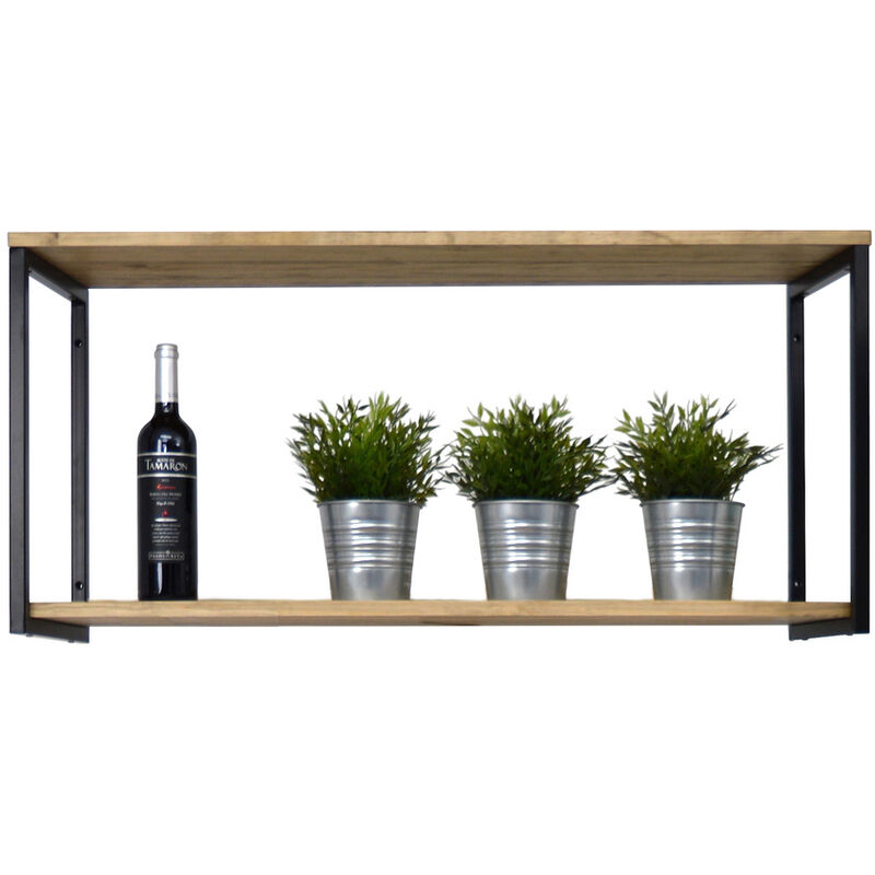 

Estantería colgante Icub Industrial Vintage – 30x120x47 cm. Negro.