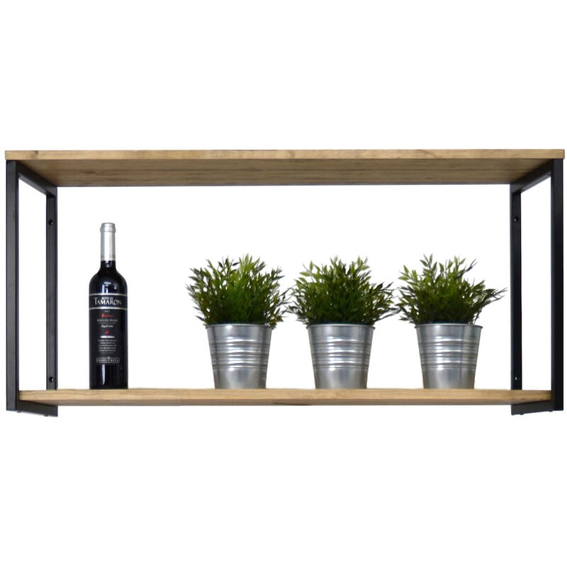 

Estantería colgante Icub Industrial Vintage – 30x140x48 cm. Negro.