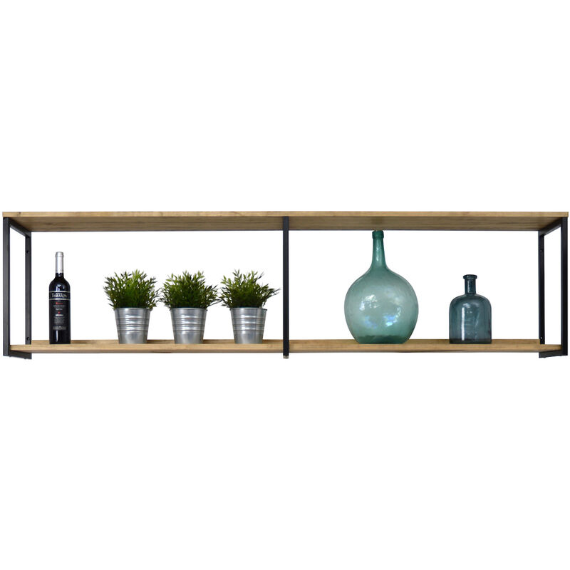 

Estantería colgante Icub Industrial Vintage – 30x160x48 cm. Negro.