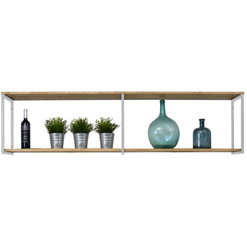 

Estantería colgante Icub Industrial Vintage – 30x180x48 cm. Blanco